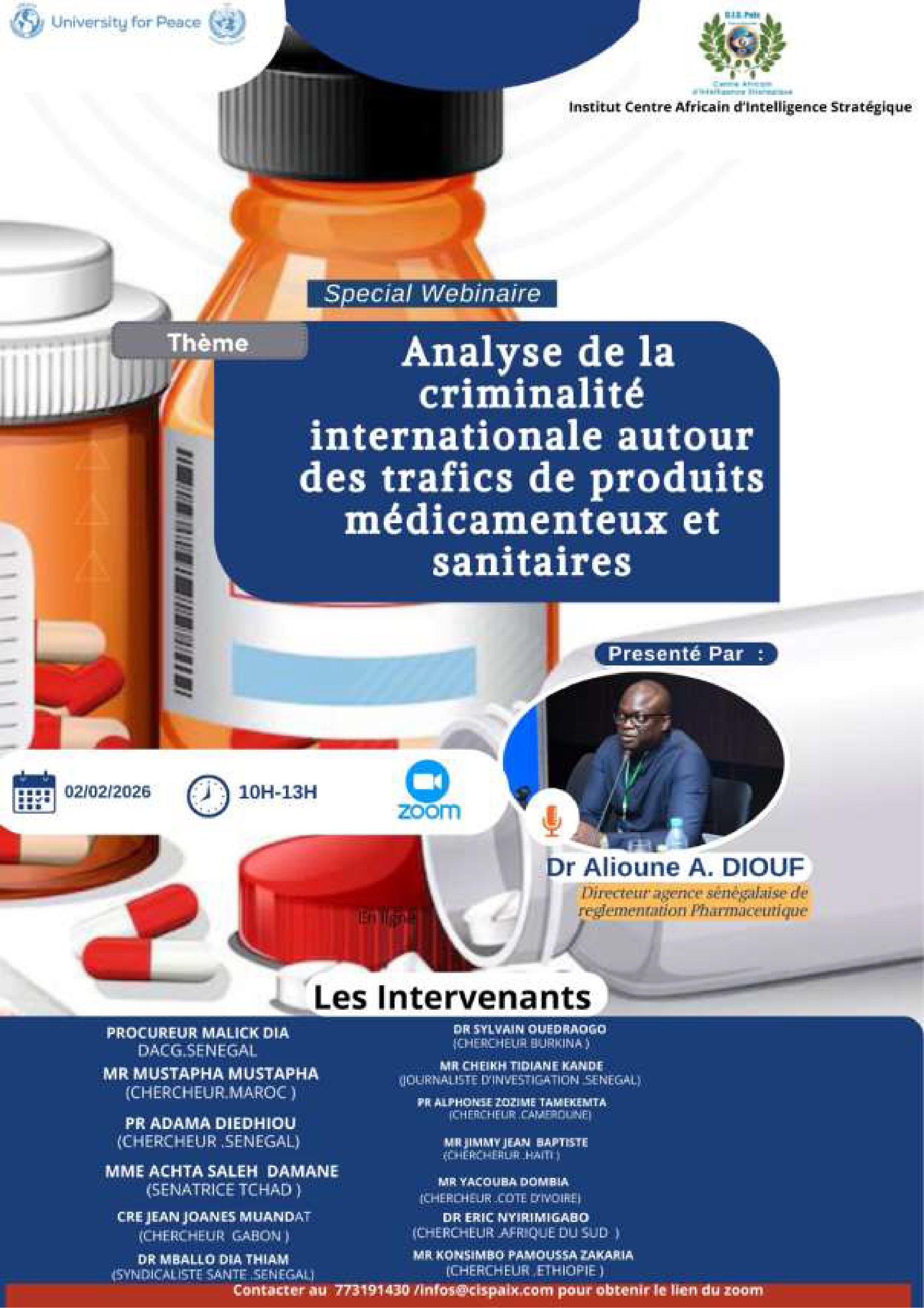Webinaire international sur l’analyse de la criminalité liée aux trafics de produits médicamenteux et sanitaires